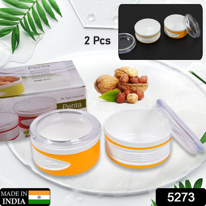 Airtight Plastic Storage Container Set (2 pieces, 550ml)