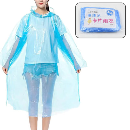 1425 Plastic pocket sized Raincoat, Reusable Free Size Raincoat