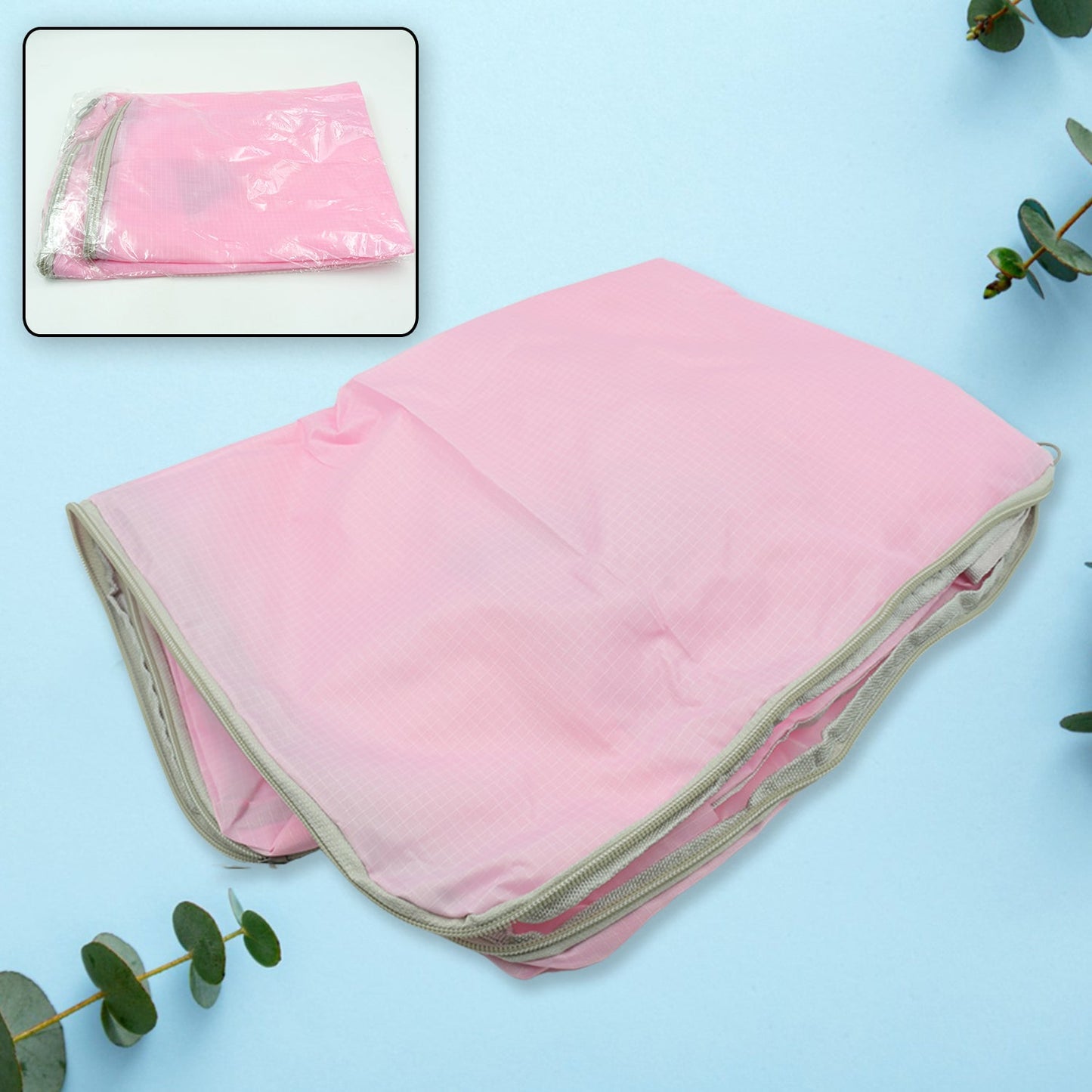 Storage Bag with Zipper and Space Saver Comforter bag, Quilt, Bedding, Clothes, Blanket Storage Organizer Bag with Carry Handles for Closet Waterproof Fabric Garment Bag