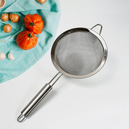 Mesh Sieve Quality Stainless Steel Fine Mesh Strainer with Sturdy Handle and Hook, Ideal for Tea Coffee, Rice, Powder, Fruit Etc Kitchen Food Kitchen Utensil