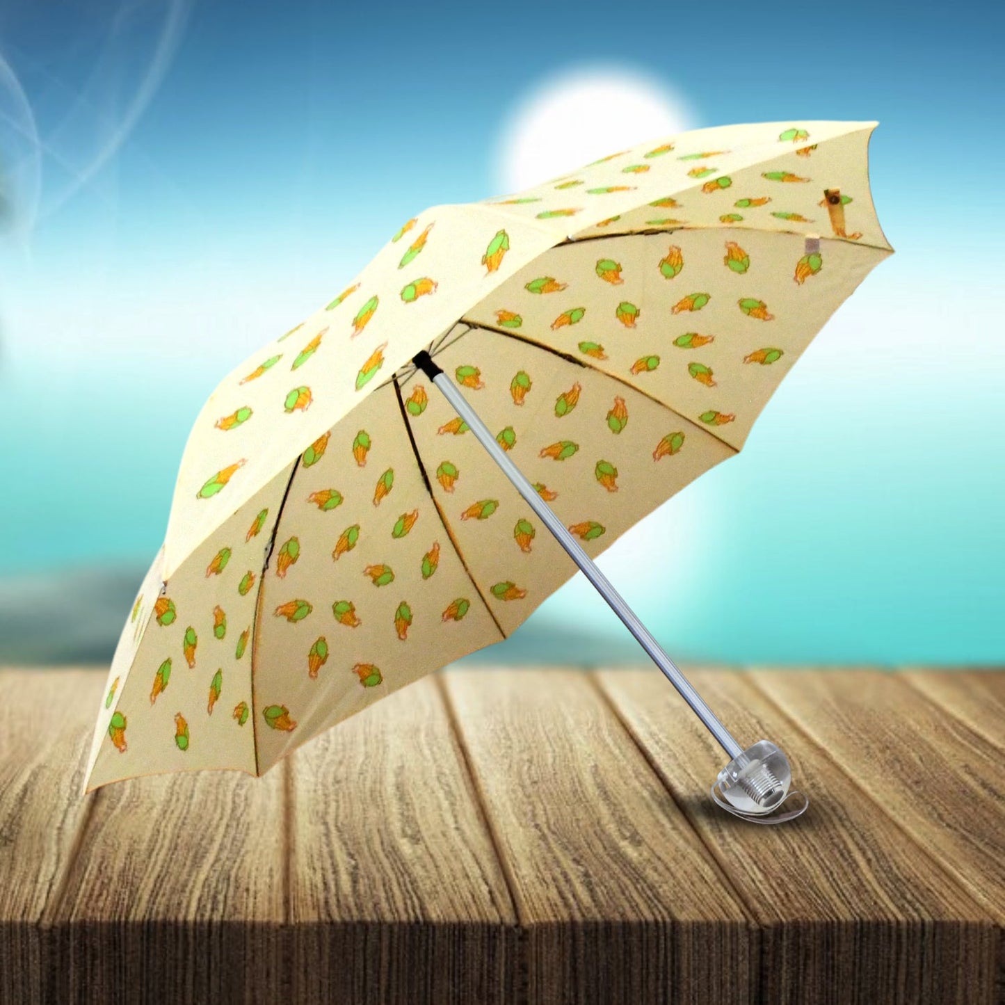 2 Fold Sun Protective Solid Foldable Outdoor Umbrella, Portable Sun, UV Protection Lightweight Rain Umbrella For Girls, Women, Men, Boys (1 pc)