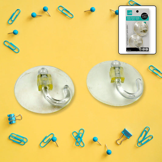 Transparent Rubber Vacuum Sucker Hooks Hanger Strong Suction Cup Bathroom Kitchen Window Wall Accessories (2 Pcs Set)