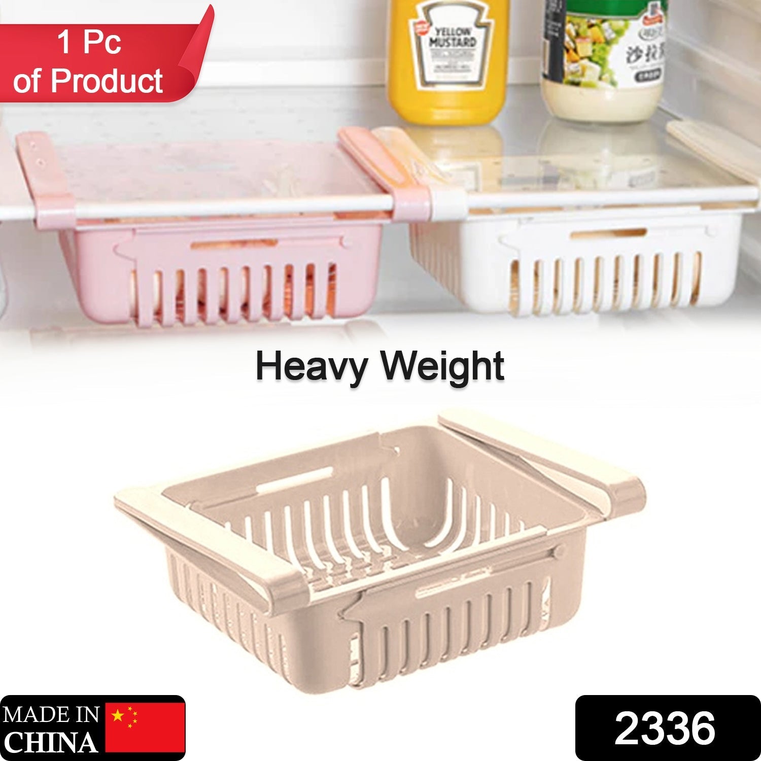 2336 Expandable Adjustable Multipurpose Fridge Storage Basket ( 1 pcs ) 