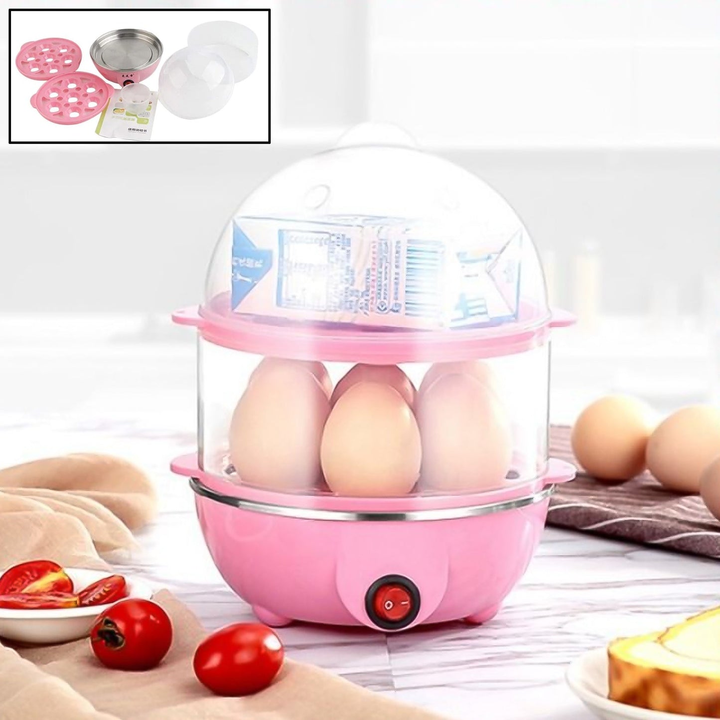 Egg Boiler / Poacher / Cooker / Electric Steamer (2 Layer)