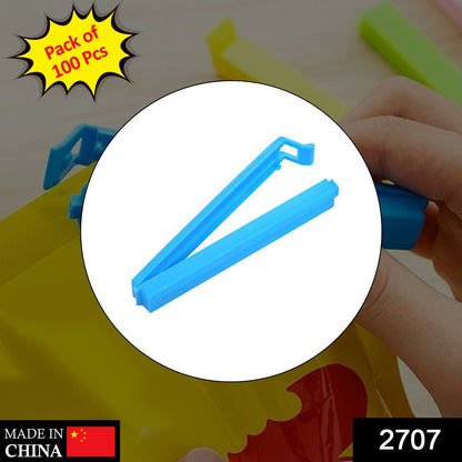 2707 100 Pc Food Sealing Clip used in all kinds of household and official kitchen places for sealing and covering packed food stuff and items. 