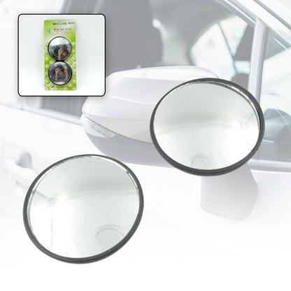 Car Blind Spot Side Mirror Round HD Glass Blindspot Mirror Convex Rear View Mirror, Car Mirror Accessories Suitable All Cars, Frameless Design (2 Pcs Set )