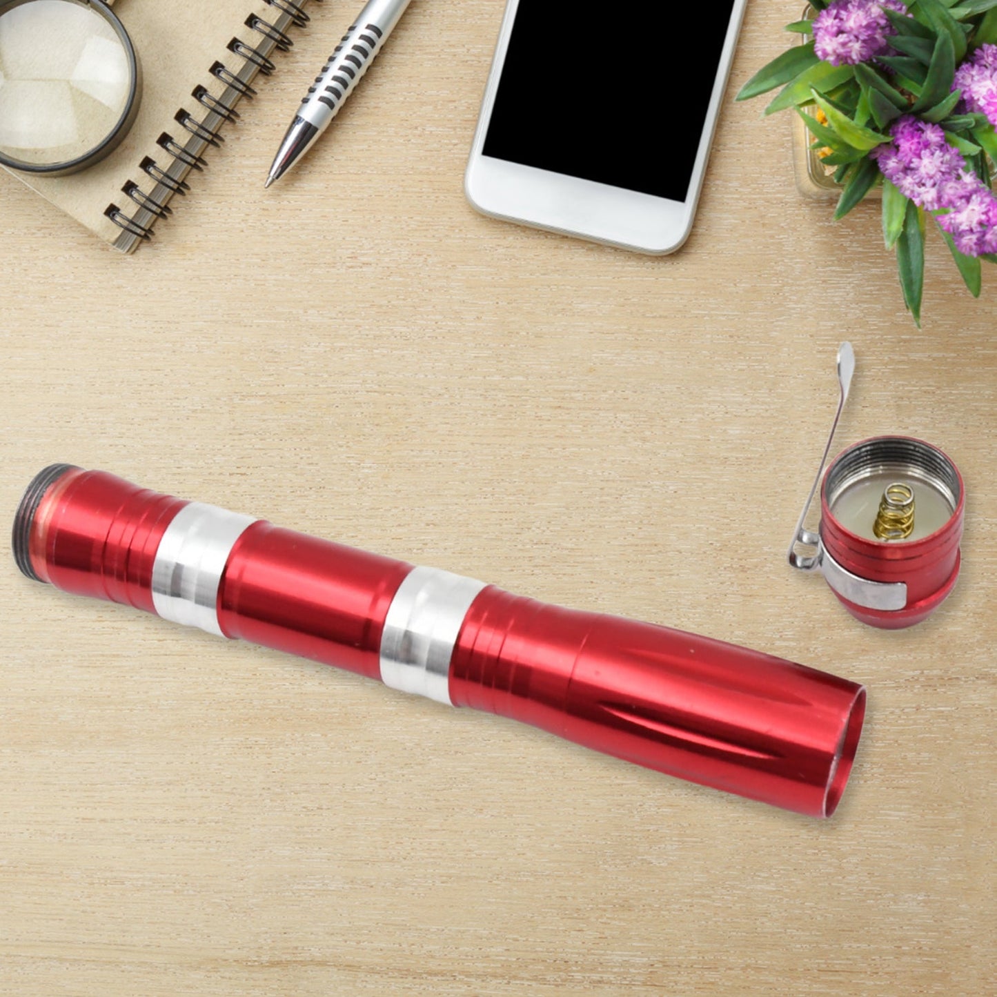 9530 Portable Mini Torch / Flashlight LED Powerful High Lumens Pen Light with Clip, Portable Pocket Compact Torch for Emergency AA Battery operated (1 Pc / Battery not included)