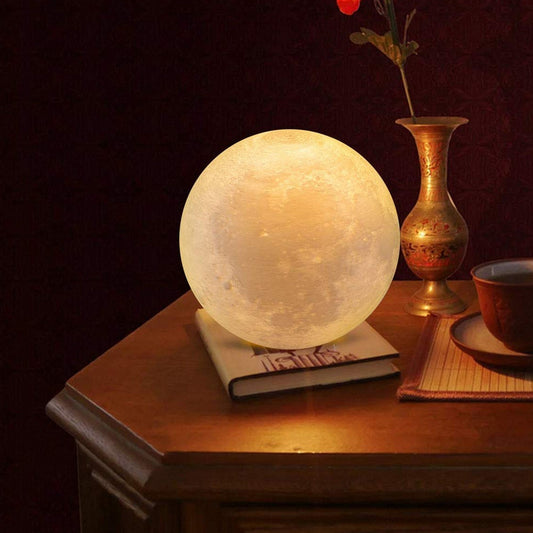 Moon Lamp3D Printing LED Night Light Moon Light with Stand, Warm & Cool, USB Rechargeable for Kid Lover Birthday Day Gift