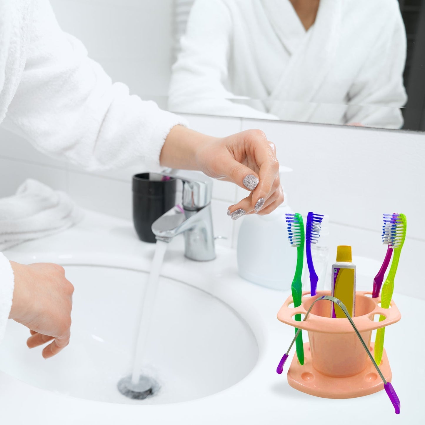 3689 Toothbrush Holder widely used in all types of bathroom places for holding and storing toothbrushes and toothpastes of all types of family members etc. 