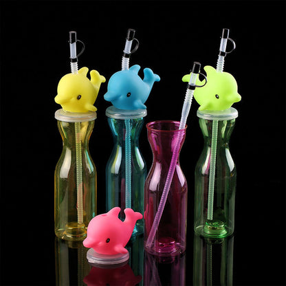 Party Props Birthday Return Gifts For Kids |Animal Shape Straw Sipper Bottle For Kids|Kids Return Gifts For Birthday|Straw Bottle For Kids Multicolor