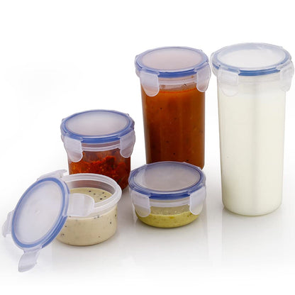 Plastic Liquid Round Airtight Food Storage Container with Leak Proof Locking Lid