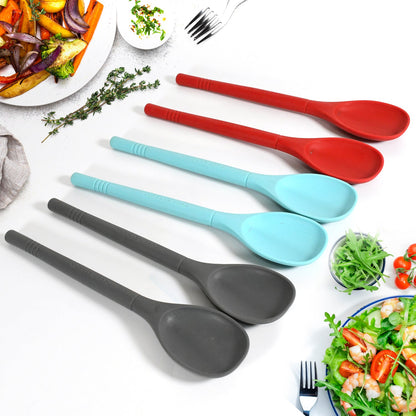 MULTIPURPOSE SILICONE SPOON, SILICONE BASTING SPOON NON-STICK KITCHEN UTENSILS HOUSEHOLD GADGETS HEAT-RESISTANT NON STICK SPOONS KITCHEN COOKWARE ITEMS FOR COOKING AND BAKING (6 Pc Set)