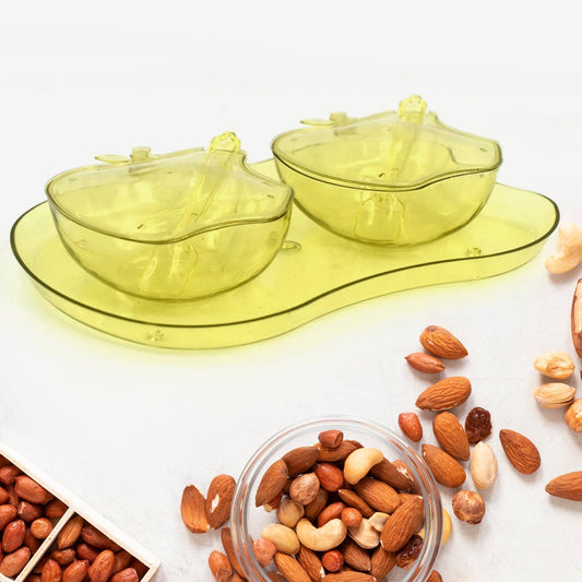 2752 Apple Shape Tray Bowl Used For Serving Snacks And Various Food Stuffs.