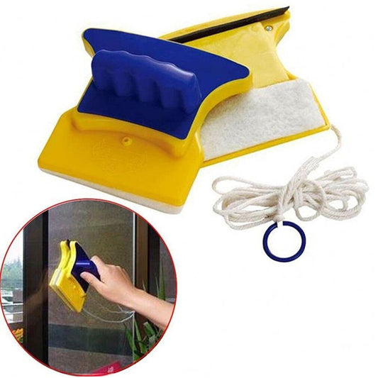 Magnetic Glass Cleaner (1 Pc): Square, Double-Sided Wiper, 2 Extra Pads