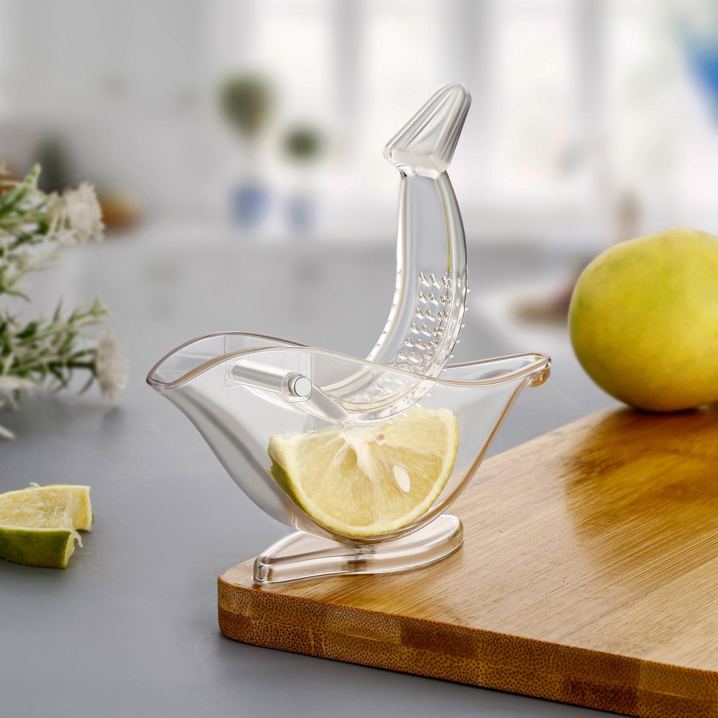 5345 Manual Lemon Slice Squeezer, Portable Transparent Fruit Juicer, Orange Citrus Manual Bird Shape Hand Juicer for Orange Lemon Lime,for Kitchen (Color Box)