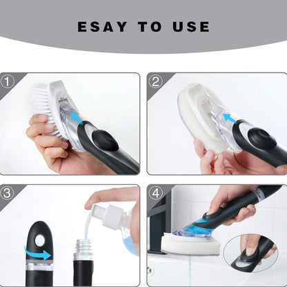 Dish Scrubber with Soap Dispenser, Soap Dispensing Dish Brush Set