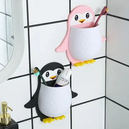 Penguin Storage Box, Adhesive Remote Case, Electric Toothbrushes Holder, Universal Controller Holder, Wall Nightstand, Office Plastic Wall Mount