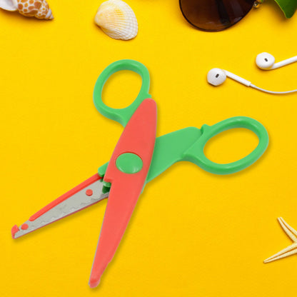 Art & Craft Zig Zag Paper Shaper Scissor / Fancy Scissor For Crafting, Scrapbooking Birthday Return Gift Item For Kids Scissors for DIY Photo Album Handmade Design Decorative (1 Pc )