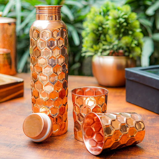 Crystal-Cut Copper Bottle