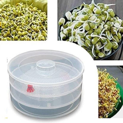 Miracle Plastic Healthy Hygienic Sprout Maker with 3 Compartments for Home, Kitchen (1 Pc)