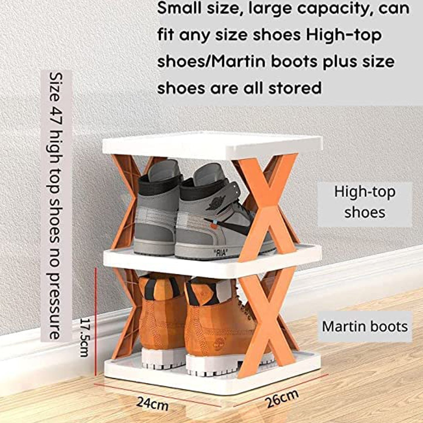 6 LAYER SHOE RACK DESIGN LIGHTWEIGHT ADJUSTABLE PLASTIC FOLDABLE SHOE CABINET STORAGE PORTABLE FOLDING SPACE SAVING SHOE ORGANIZER HOME AND OFFICE