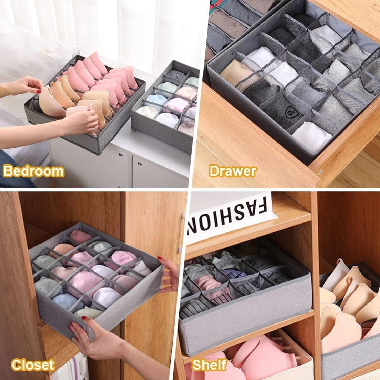 Folding Removable Tie Necktie Sock,Handkerchiefs, Ties, Belts and Underwear Storage Boxes, Easy Assemble Lightweight Folding for Home Daily Use (1 Pc Mix Design)