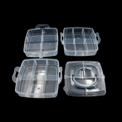 7984 18 Grid 3 layer box Clear Plastic Organizer Jewelry Storage Box with Adjustable Dividers, Transparent Organizer Box for Earring Fishing Hooks (18 Grids Plastic Storage Box)