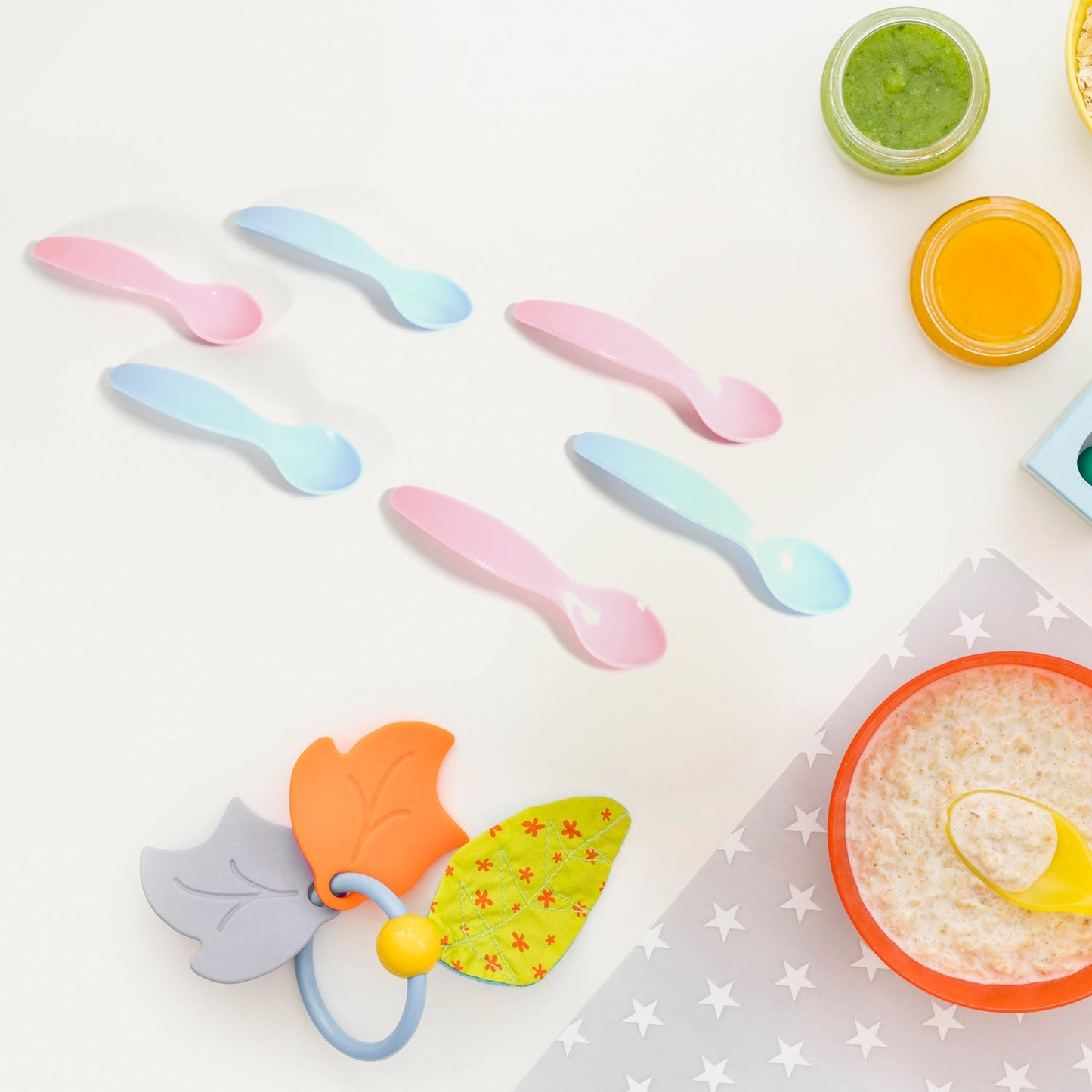 Kids Cute Food Grade Foods Feeding Training Baby Spoon (Set of 6 pcs)