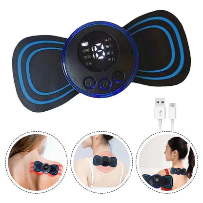 Portable USB Neck Massager Electric Neck Massager Automatic Massage Enhancer Mini Cervical Massager EMS Lymphatic Drainage Massage with Cable