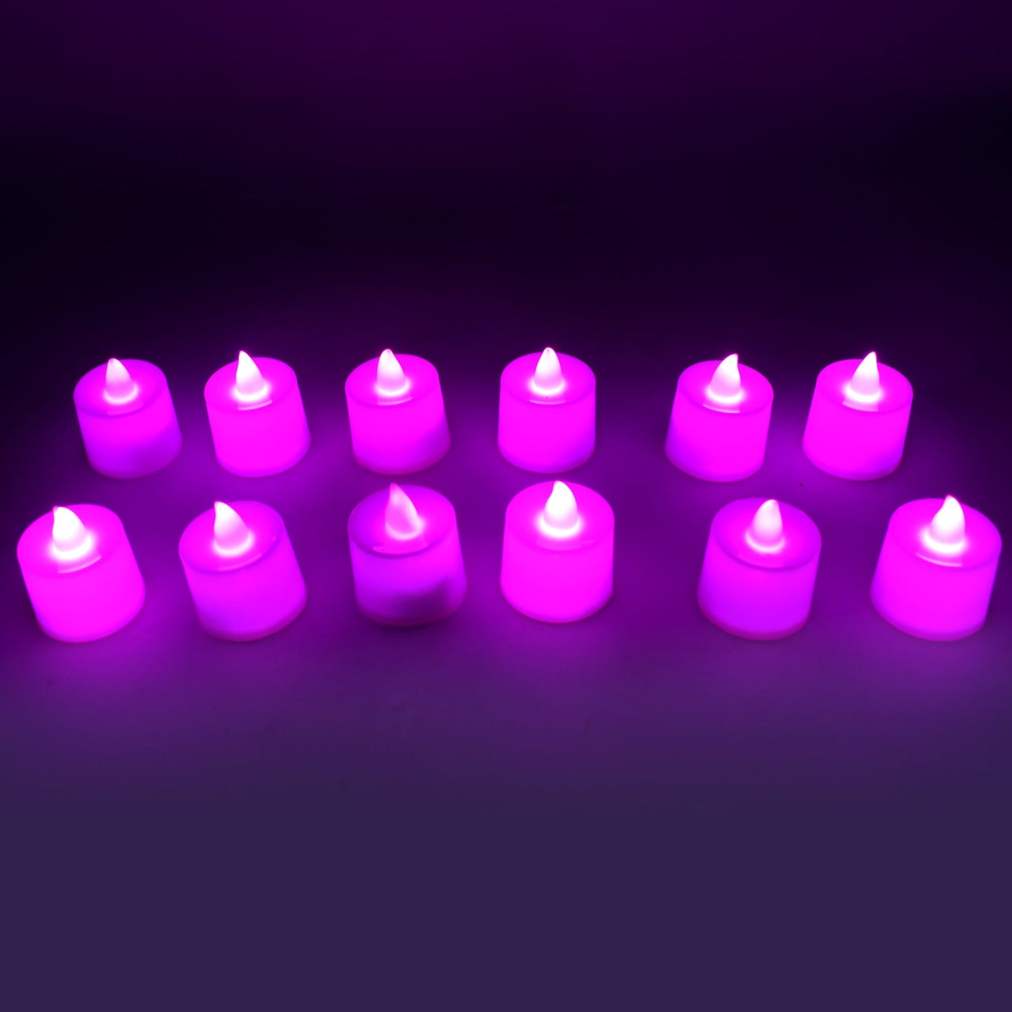 Pink Flameless LED Tealights, Smokeless Plastic Decorative Candles - Led Tea Light Candle For Home Decoration (Pack Of 12pc) ( Diya , Divo , Diva , Deepak , Jyoti)