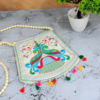 Handcrafted Cotton Embroidered Shoulder Bag / Purse for Girls & women (1 Pc / 9 Inch / Mix Desing)