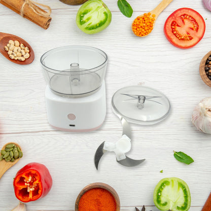 Portable Mini Food Processor Chopper Electric Veggie Chopper 3 Blades With Charching Cable Type C, Vegetable Chopper, Garlic Chopper Food Grinder for Chopping Ginger, Pepper Chili, Onion, Fruit, Meat