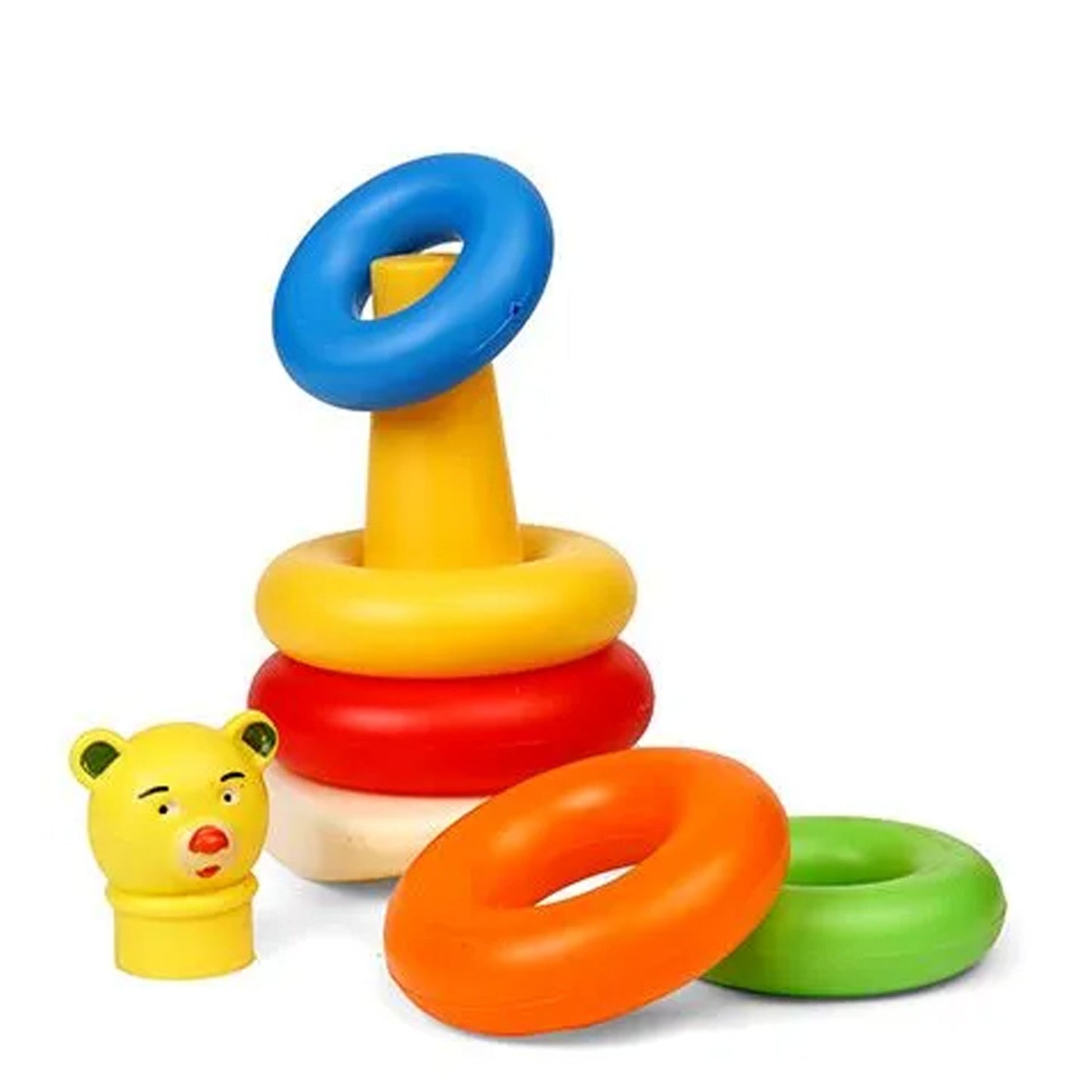 Plastic Baby Kids Teddy Stacking Ring Jumbo Stack Up Educational Toy 5pc