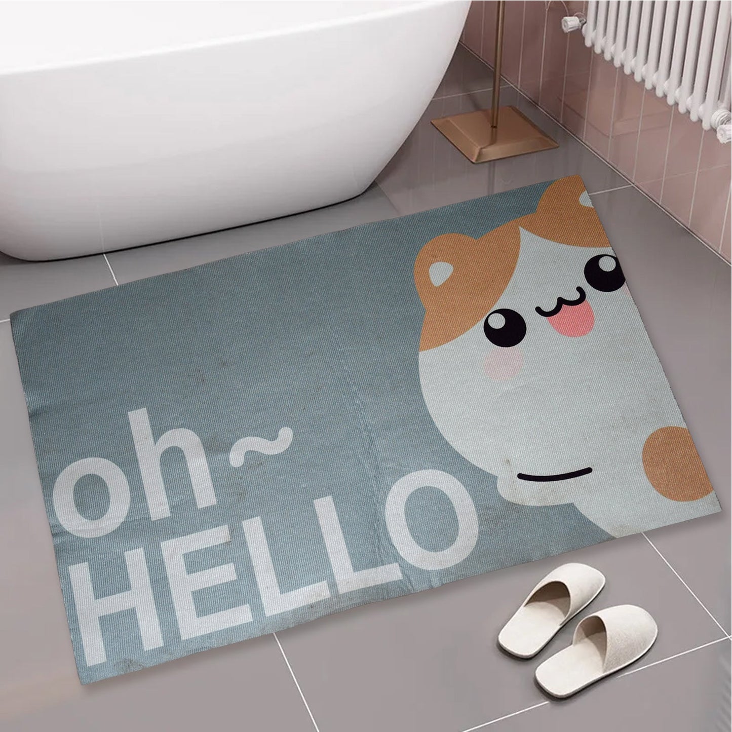 4036 Square Bathroom mat Water Absorbent mats Diatomite Door Mat Anti-Slip Bath Mat Quick Drying Absorbent mat for Home, Kitchen (59x40) (Mix Design)