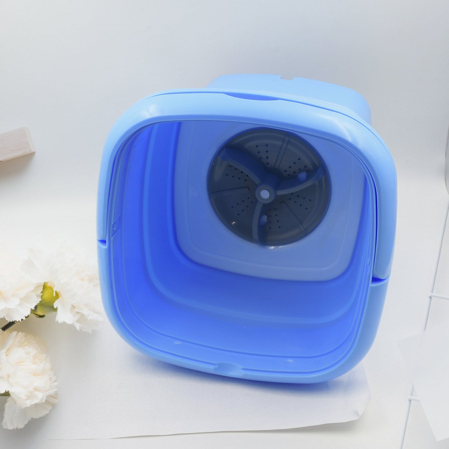 Mini Washing Machine Foldable Mini Washer with Drain Basket Portable Washing Machine Foldable for Laundry Travel Camping RV Baby Clothes