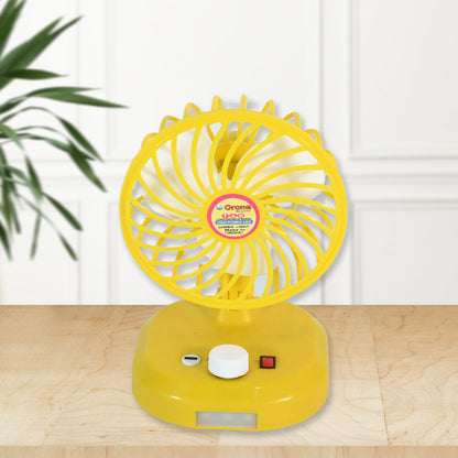 USB-C Type Rechargeable Portable Fan With LED Light Heavy Duty Motor & Foldable Fan With Charging Port Home, Outdoor, Temple