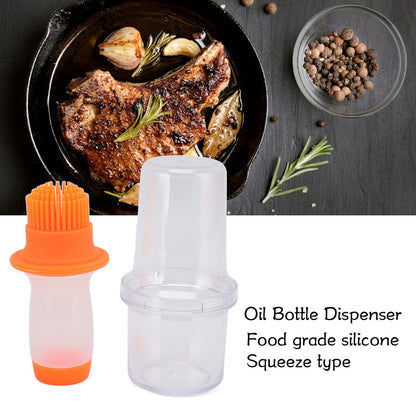 Oil Bottle With Brush Oil Dispenser With Silicone Brush for Cooking Baking BBQ Seasoning Kitchen Food Grade Oil Can, Cooking Oil Dispenser Oil Sprayers (1 Pc)