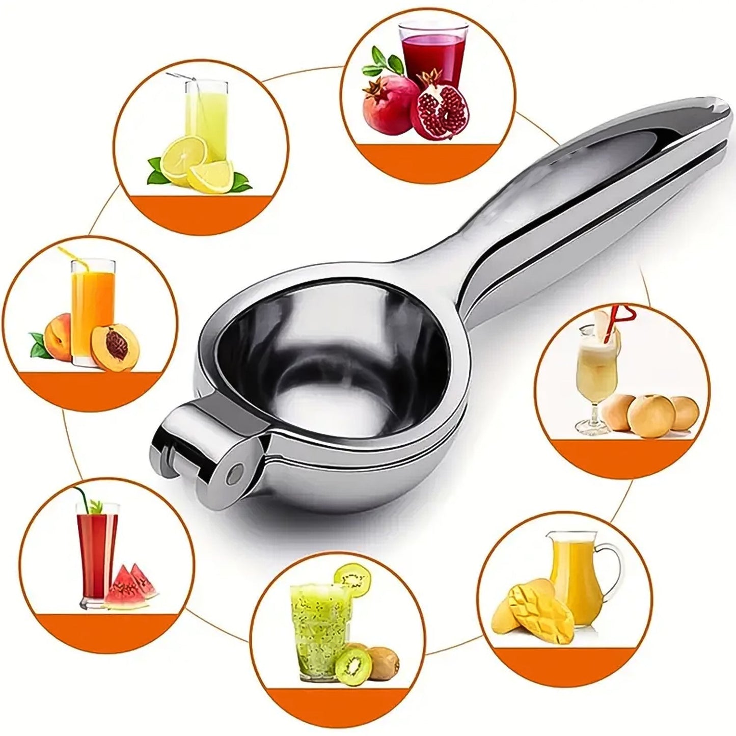 Premium Lemon Squeezer, Large Heavy Duty Handheld Juicer for Lemon, Stainless Steel Hand Press Citrus Juicer (1 Pc)