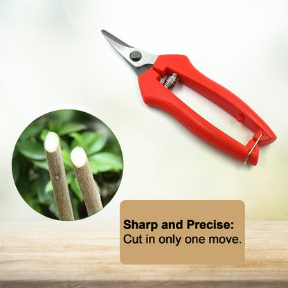 Heavy Duty Stainless Steel Cutter, Non‑slip Trimming Scissors Durable Not Easy To Wear for Gardening Pruning Of Fruit Trees Flowers and Plants (With Plastic Packing)