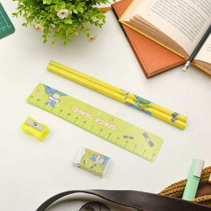 Wooden Pencil Set (5 Pc): School Supplies, Stationery Set for Kids