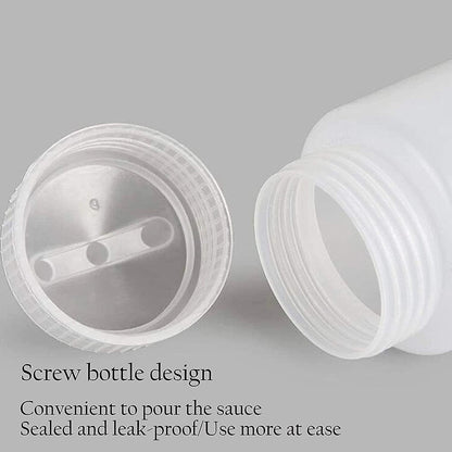 2767 Ketchup Bottles With 3 Nozzle For Sauce, Mayonnaise, Chocolate Syrup Using Bottle Reusable Plastic Bottle ( 360ml ) 