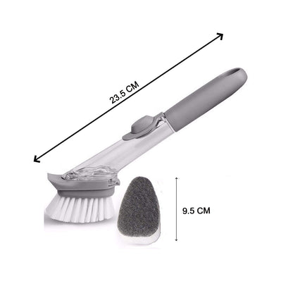 1271A 2-in-1 Dishwashing Brush, Long Handle Wash Pot Brush Washing Dish 