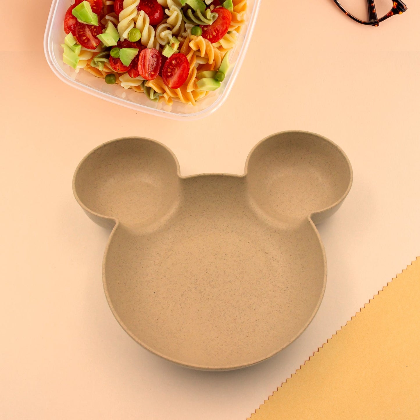 Mickey Mouse Shape Plates for Kids, BPA Free, & Unbreakable Children’s Food Plate, Kids Bowl, Fruit Plate, Baby Cartoon Pie Bowl Plate, Tableware (1 Pc)