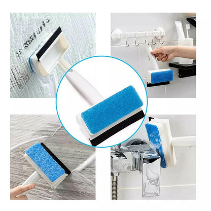 2-in-1 Glass Wiper & Cleaning Brush | Double-Sided Mirror, Tile, and Grout Cleaner for Bathroom & Windows