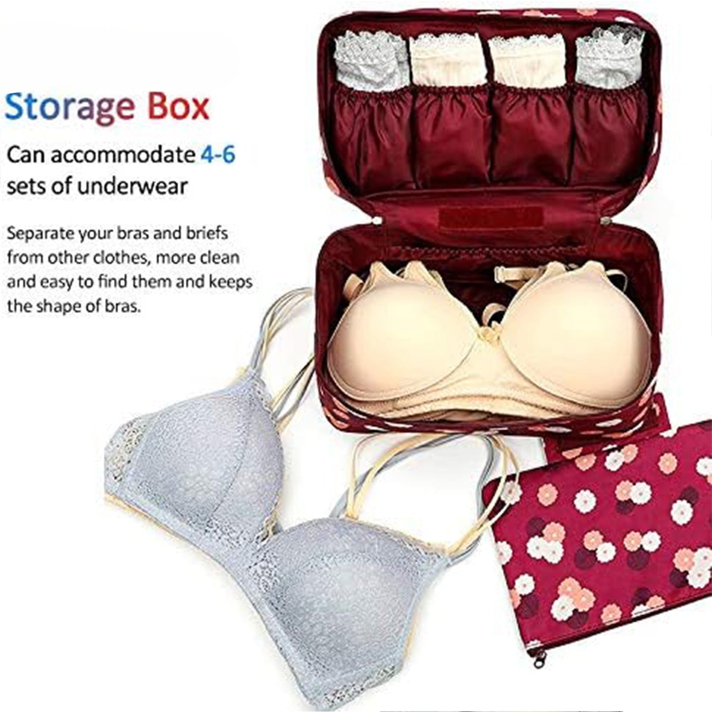 Multi Purpose Storage Bag, Underwear Storage Bag, Bra Organizer Bag Underwear Pouch, Waterproof Cosmetic Travel Bag, Lingerie Toiletry Wash Storage Case, Baby Diaper Bag (1 Pc)