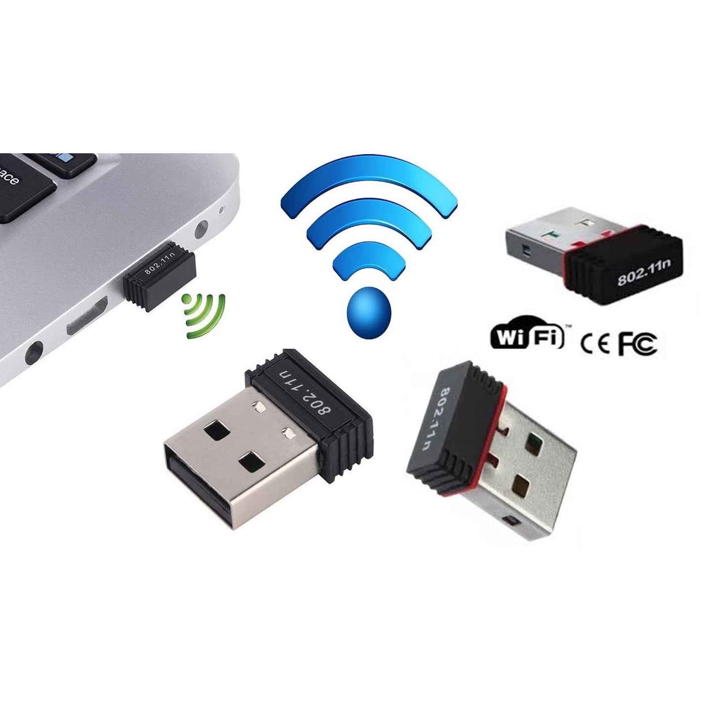 7224 Wi-Fi Receiver Wireless Mini Wi-Fi Network Adapter with with Driver Cd For Computer & Laptop And Etc Device Use 