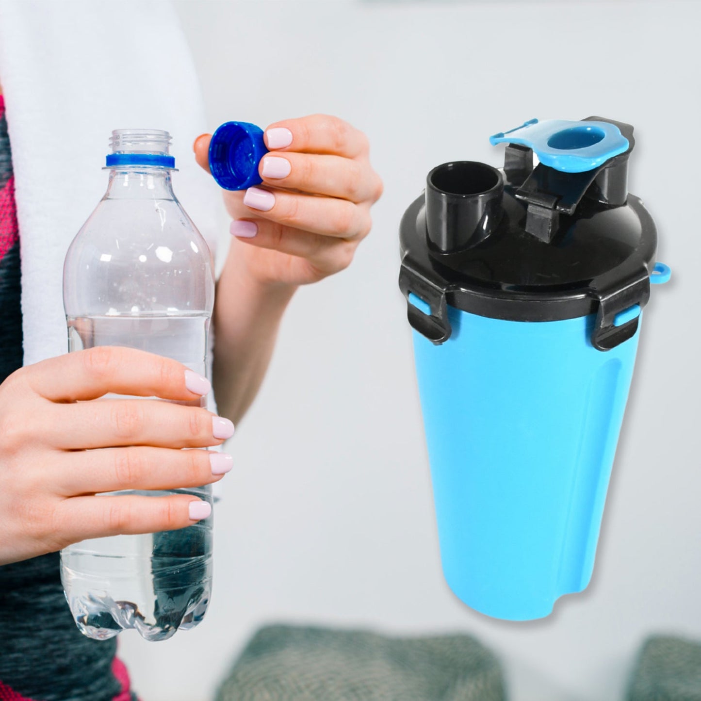 Plastic Sports Double Wall Water Bottle, High Quality Water Bottle, BPA-Free & Leak-Proof! For Kids' School, For Fridge, Office, Sports, School, Gym, Yoga (1 Pc / 400 ML Approx)