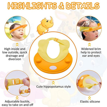 Silicone Baby Shower Cap Bathing Baby Wash Hair Eye Ear Protector Hat for New Born Infants babies Baby Bath Cap Shower Protection For Eyes And Ear.