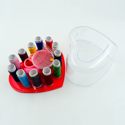 6045 Heart-Shaped Sewing Box Multi-Functional Convenient Sewing Tools 