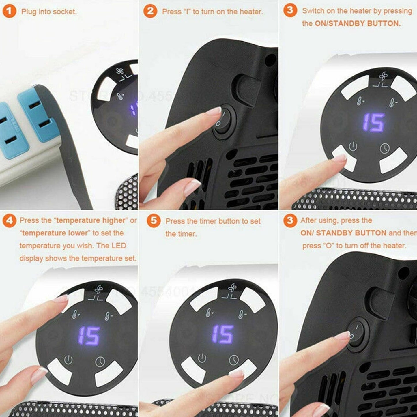 6033 Portable Electric Heater Mini Fan Heater Desktop Household 